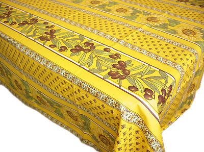 French coated tablecloth (Vallauris. honey yellow) - Click Image to Close